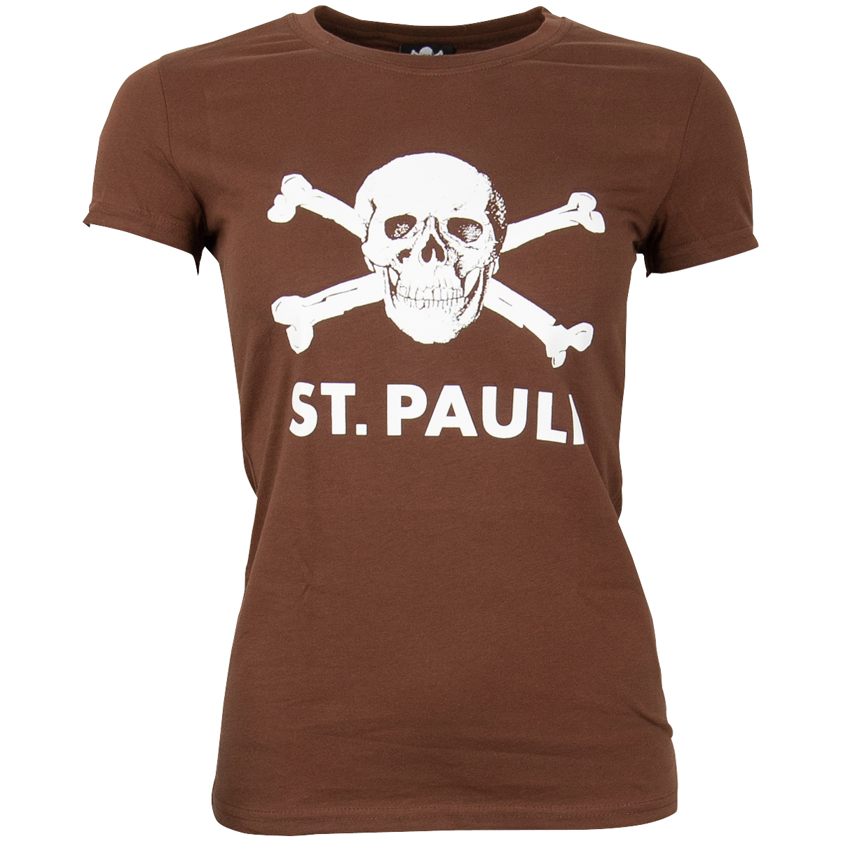 FC St. Pauli - Girly T-Shirt Totenkopf groß - braun