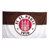 FC St. Pauli - Hissfahne Logo - 120x200 cm - braun/weiss