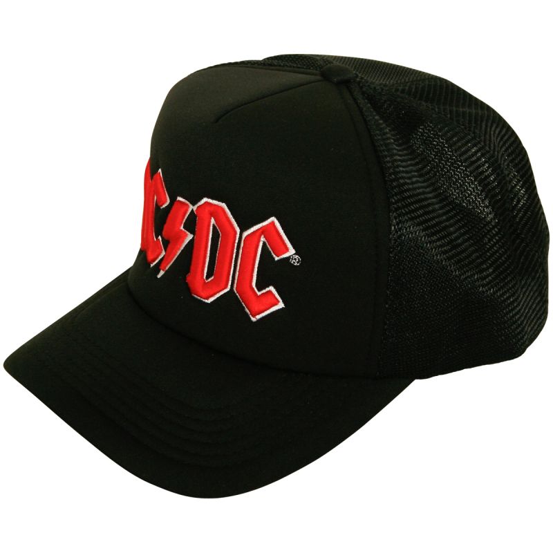 AC/DC - Trucker Baseball Cap Red Logo - schwarz